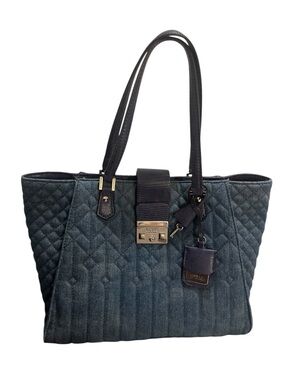 Authentic Archival 2016 GUESS Kalen Quilted Denim Carryall Bag - EUC